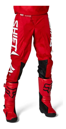 Pantalón Moto Niño Shift Trac Rojo Mx