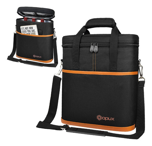 Opux 3 Bottle Wine Carrier Tote, Bolsa De Refrigerador De A