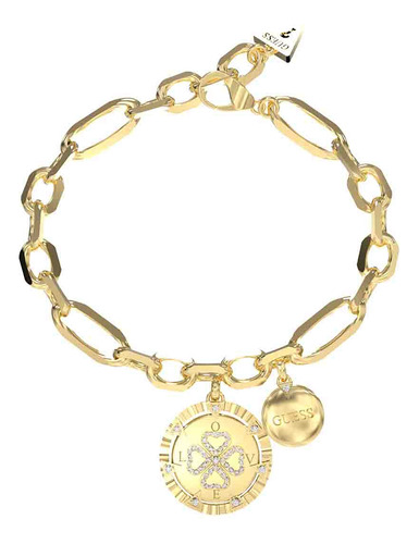 Pulsera Guess Dorada Para Mujer Acero Inoxidable Color Dorado Diámetro 10   Largo 19 Cm