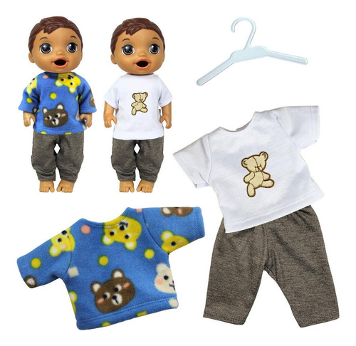 Kit Roupa Boneca Para Baby Alive 4 Peças - Inverno Urso