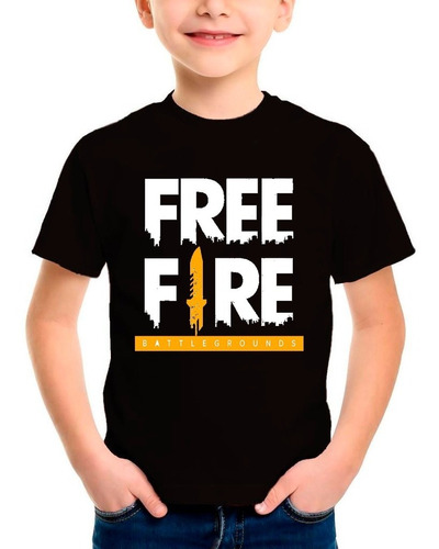 Polera Estampada 100% Algodón Niño Free Fire