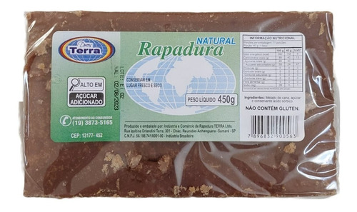 Rapadura Natural - Doces Terra - 450 G
