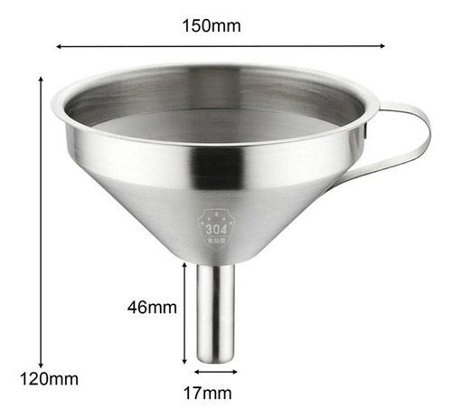 - 2 Embudo De Cocina De Acero Inoxidable 304 Embudo Grande