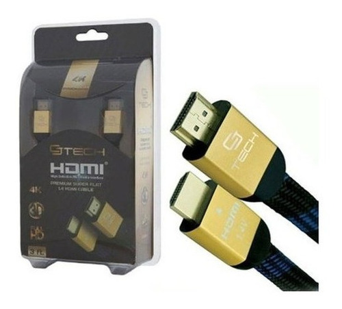 Cj Tech 61848 Cable De 3 Pies Hdmi Premium 4k De Malla Plana