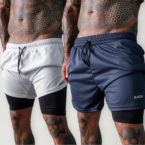 Kit 2 Shorts 2 Em 1 Masculino Dryfit Academia