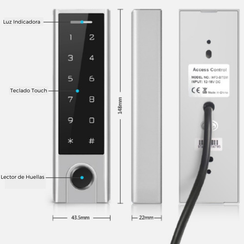 Imagen 5 de 7 de Teclado Control De Acceso+huella Digital+tarjeta+app Wifi