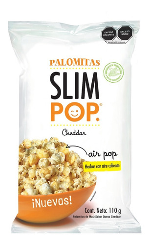 Palomitas Queso Cheddar Caja 12 Pzas 110gr Slimpop 