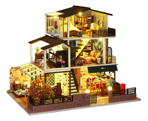 Kit De Muebles De Madera En Miniatura Spilay Dollhouse Diy,