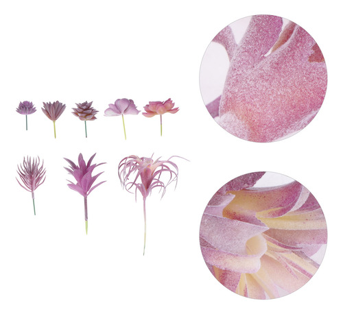 Set De 8 Plantas Suculentas Artificiales Violetas Para Decor