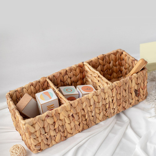 Cesta De Mimbre Tejida Dividida, Bolsa De Té, Soporte De S