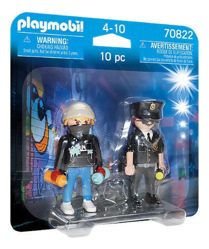 Figura Para Armar Playmobil City Action Policía Y Vándalo 10 Piezas 3+