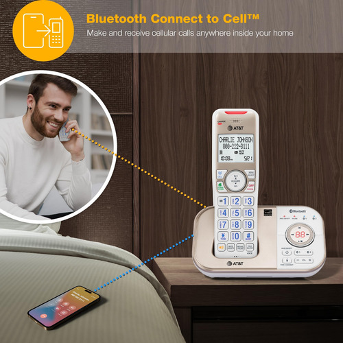 At&t 3-handset Dect 6.0 Bluetooth Expandible Teléfono Inalám