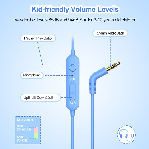 Imagen 5 de 9 de Audifonos Diadema Para Niños New Bee Kh18 Pc / Laptop / Ps4
