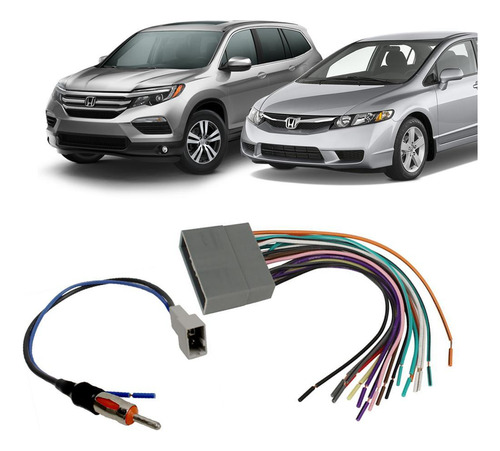 Kit Conector Chicotes Radio Antena Plug And Play Honda Civic