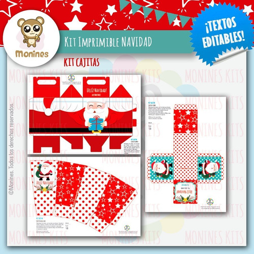 Kit Imprimible Navidad Santa ¡textos Editables!