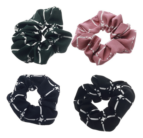 Colita Scrunchies Para Pelo Estampa Cuadros Docena Por Mayor