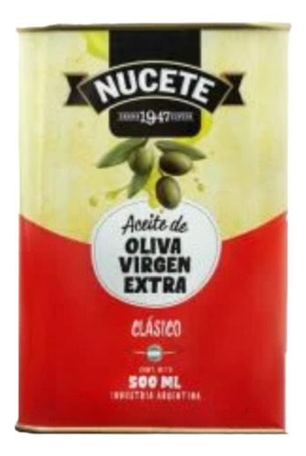 Aceite Nucete De Oliva Extra Virgen Clásico En Lata De 500g