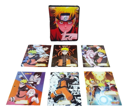 Carpeta Naruto Con Cierre Nº 3 Mas Separadores Naruto