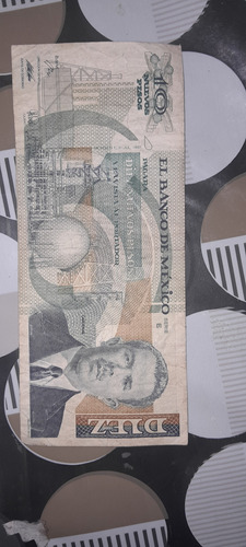 Billete De 10 Nuevos Pesos Mexicanos Del Año 1992