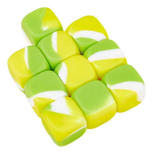 2 X 10 Cubos De Dados En De 16 Mm, Dados Amarillo Verde