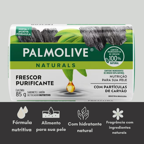 Sabonete Palmolive Frescor Purificante Carvão 85g C/3 Wxz