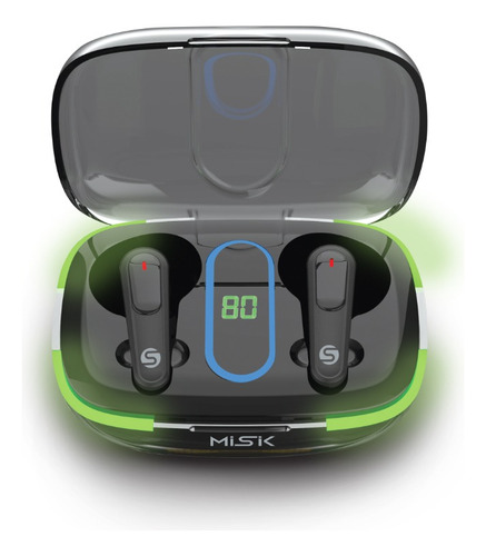 Misik - Audifonos Bluetooth - Carga Inalambrica - Ear Pods Color Negro