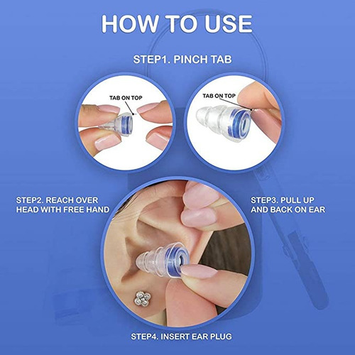 Imagen 6 de 8 de Tapones Oidos Protectores Auditivos Silicona 27db Música