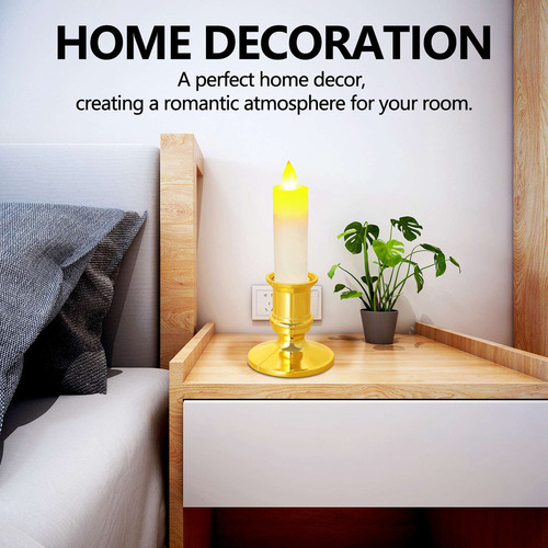 Candelabro Cónico Con Base De Vela Con Forma De Pilar Dorado