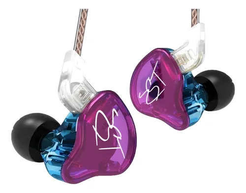 Audifonos Kz Zst Pro In-ear Canc. Ruido Morados