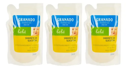 Kit 3 Sabonetes Líquidos Granado Bebê Glicerina Tradicional 250ml Refil