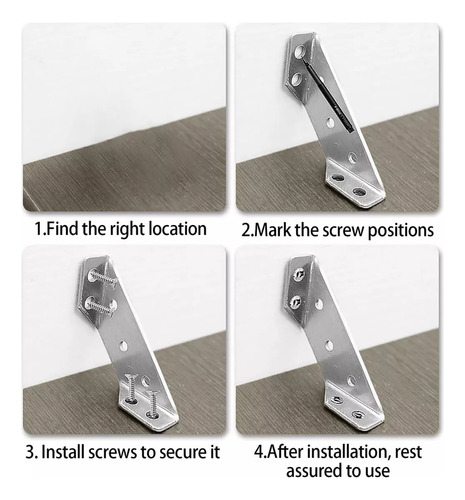 Fijador De Ángulo Recto Para Muebles De Acero Inoxidable, 20