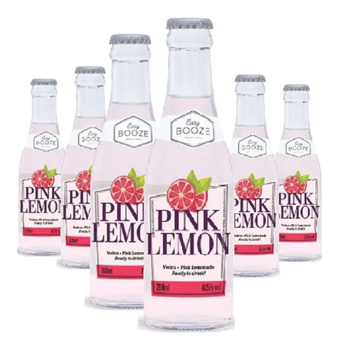 Imagem 1 de 3 de 6x Drink Pronto Easy Booze Vodka+pink Lemon 200ml