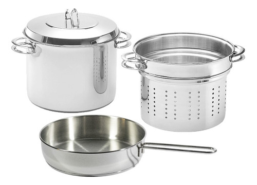 Olla Colapasta Gamuza Master Ware Triple Fondo + Sarten 24cm