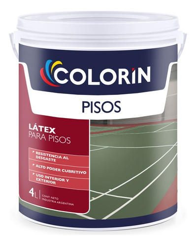 Pintura P/ Pisos Al Agua Colorin Interior/ Exterior X 4 Lts