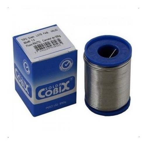 Solda Estanho 1mm 60x40 (snxpb) C/ Fluxo Rolo 250g - Cobix Voltagem 110v/220v