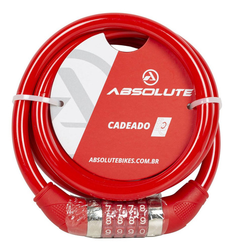 Imagem 1 de 1 de Cadeado Absolute Espiral 1,85mx12mm C Segredo Bicicleta