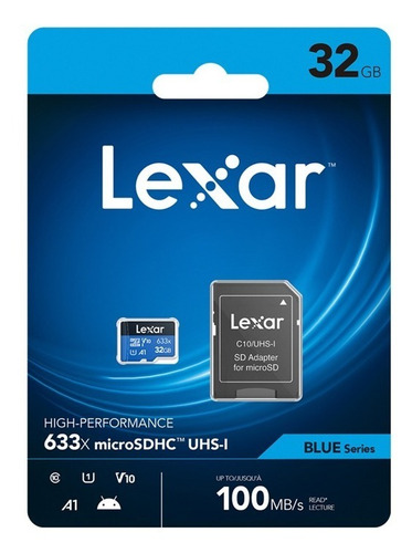 Imagen 2 de 2 de Tarjeta De Memoria Lexar High Perfomance 633x 100mb/s 32gb