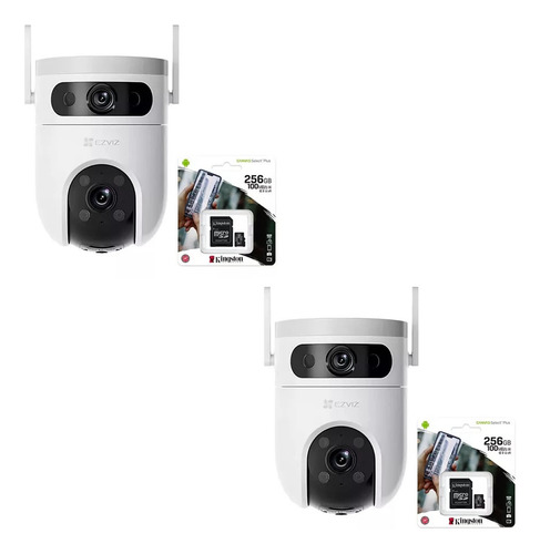 2 Cámara Wifi H9c Doble Lente Exte Ezviz + 2 Memoria 256gb