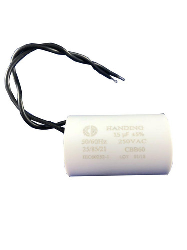 Capacitor 15uf 250v 2fios Motor Permanente