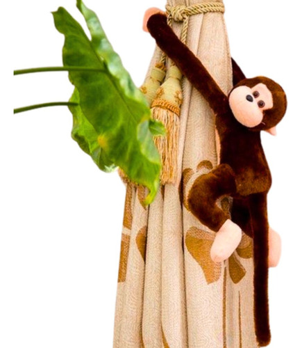 Macaco Macaquinho Pelúcia Pendurado Marrom Escuro 60cm