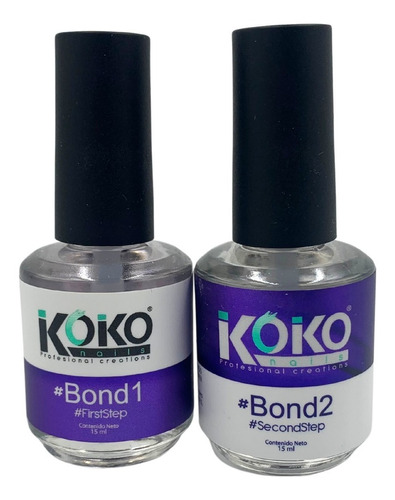 Bond 1 Y 2 Adherente + Deshidratador. Uñas. Koko Nails Color Paquete