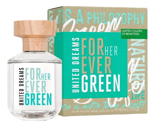 Perfume Forever Green United Dreams Benetton para ella, 80 ml