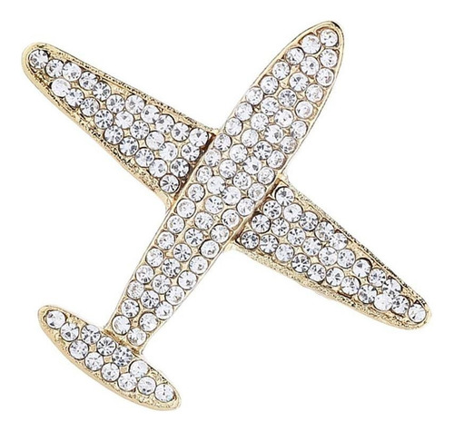 Forma De Avión Broche Pin Solapa Ramillete Fiesta Cristal