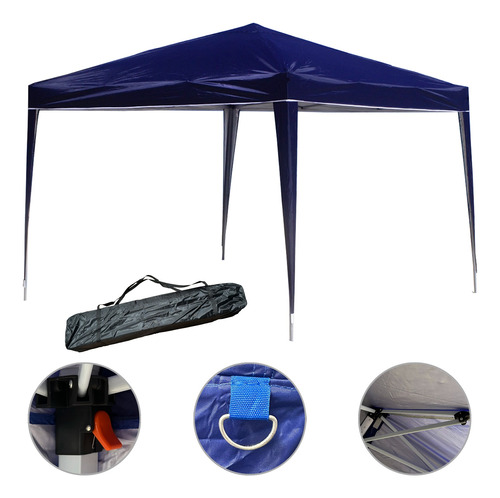 Tenda Gazebo Sanfonada 3x3 M Azul Wws