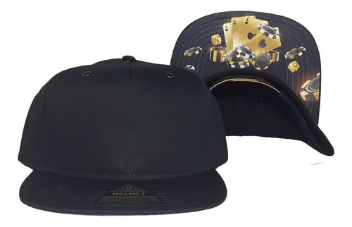 Gorra Snapback Negra Poker Helmet Personalizable