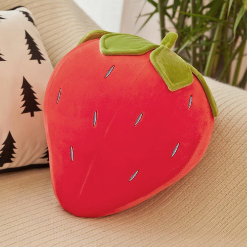 Almohada De Felpa De Fresa, Almohada De Fruta Suave Peluche