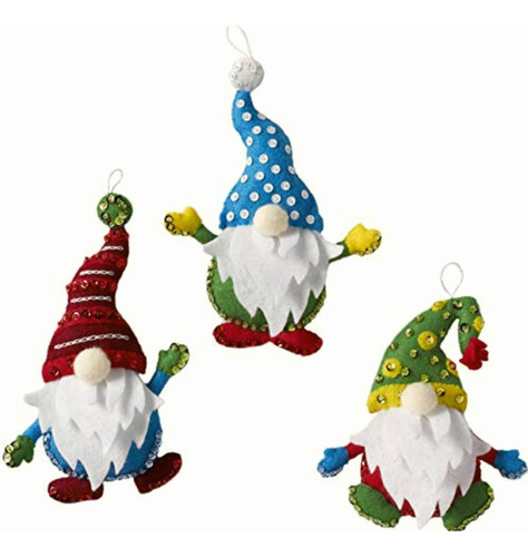 Bucilla Gnomos, Apliques De Fieltro Para Navidad, Juego De 6