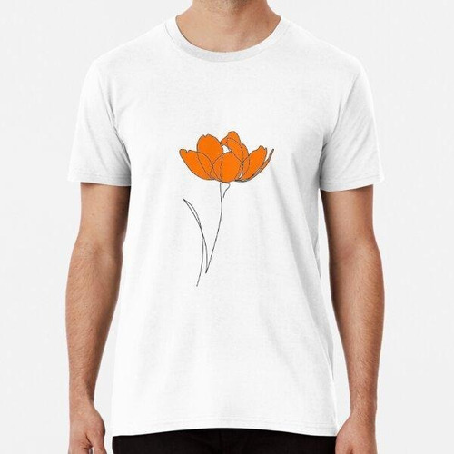 Remera Orange Flower Sketch  Algodon Premium 