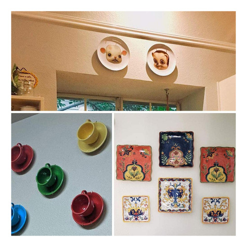 Suporte Pratos Decorativos Gancho Com Molas Pendurar Parede