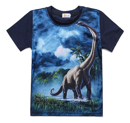 Suaves Camisetas Con Estampado De Dinosaurios Para Niños Y N